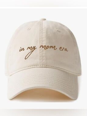 Embroidered 'in my mom era' Beige Baseball Cap